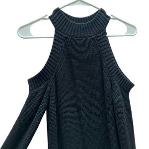 Black Abercrombie & Fitch Cold Shoulder High Neck Knitted Sweater Dress